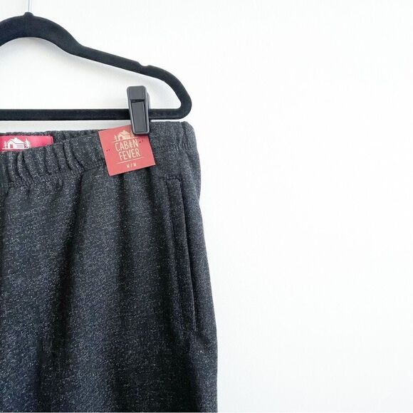 Cabin Fever Fleece Joggers Black Front Zippered Pockets Women's M NWT - Picture 3 of 10